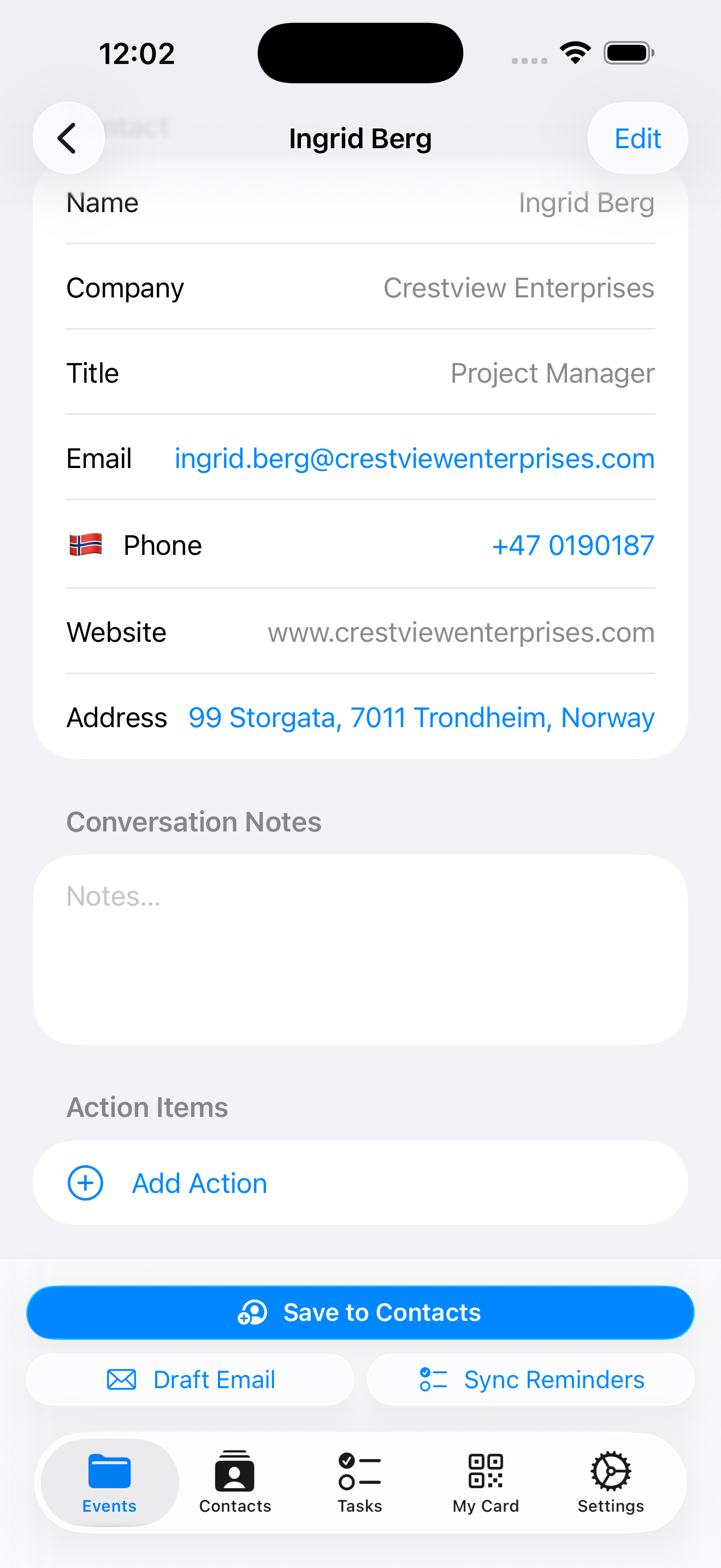 Contact detail