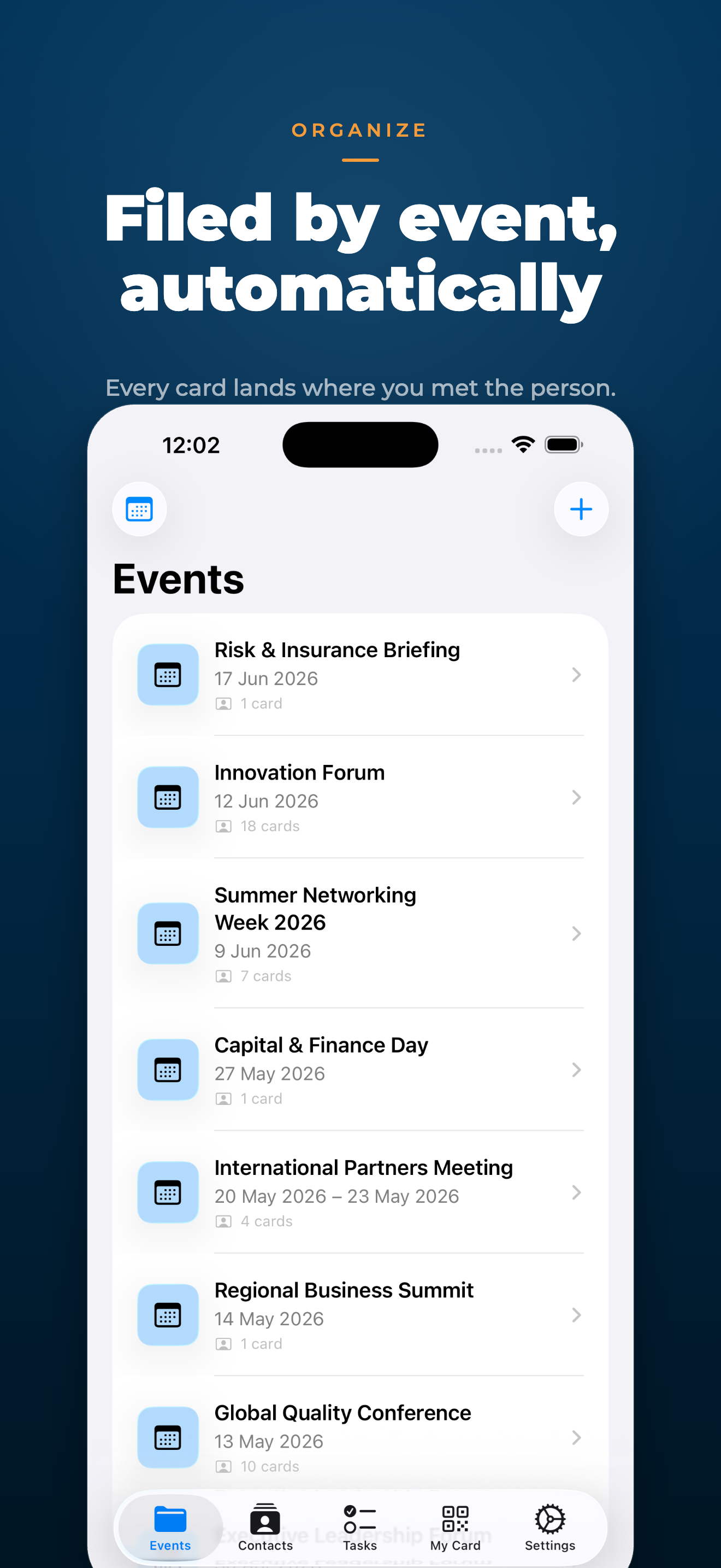 App Store graphic — filed by event
