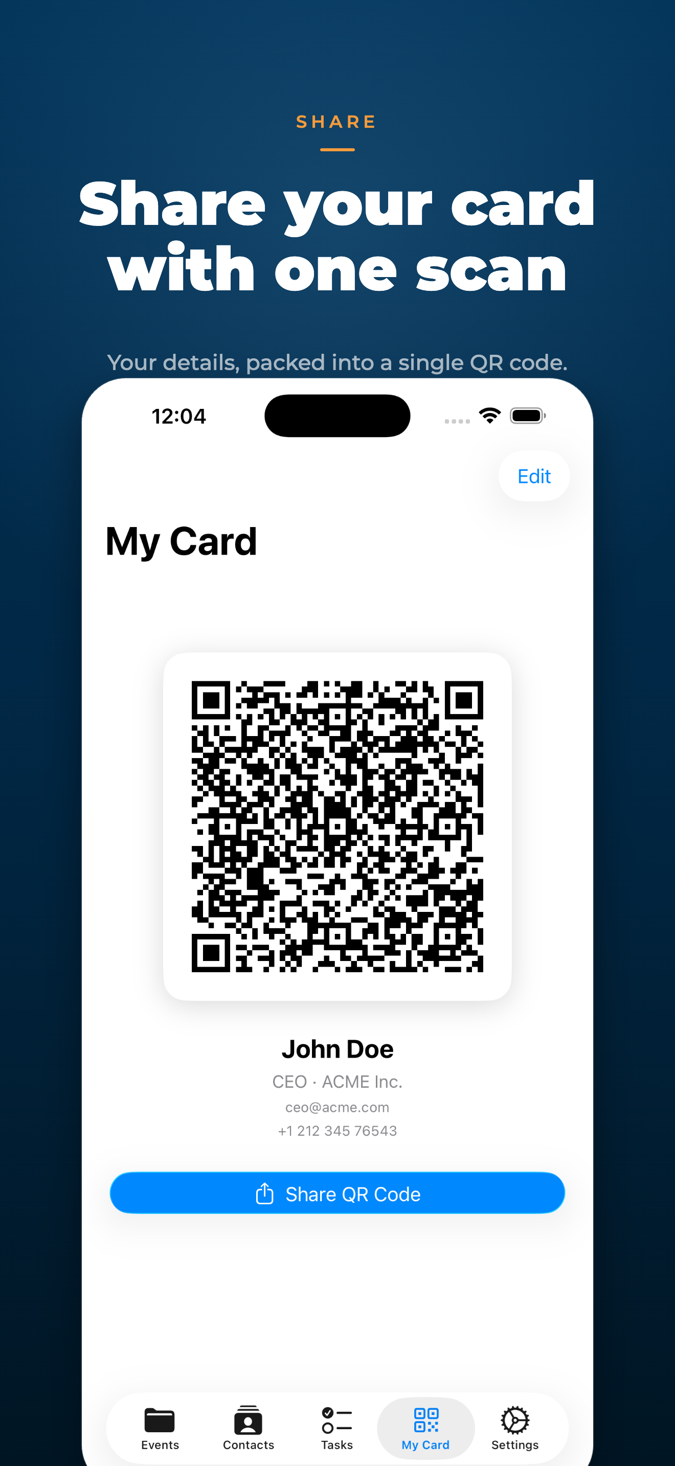 App Store graphic — share your card